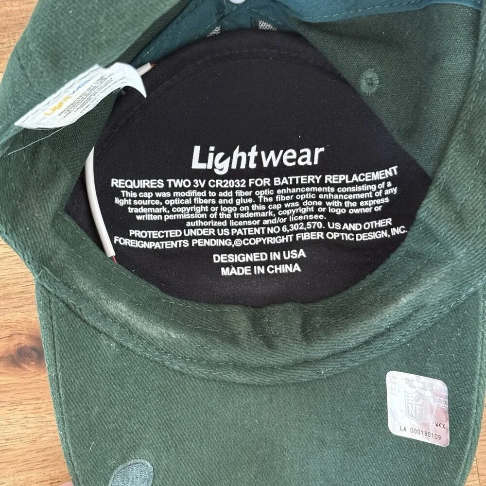 Light Up‎ Green Bay Packers Hat Vintage Logo 7 Cap Adjustable Working Watch Vid